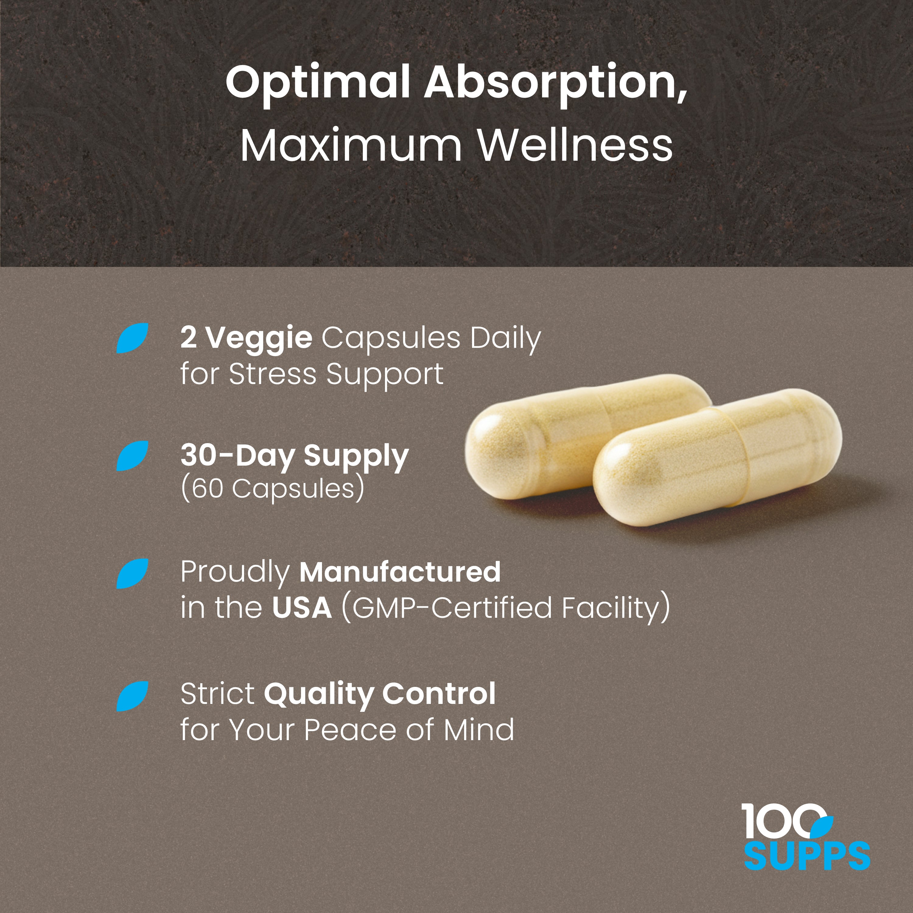 100 Supps Magnesium Glycinate 400mg